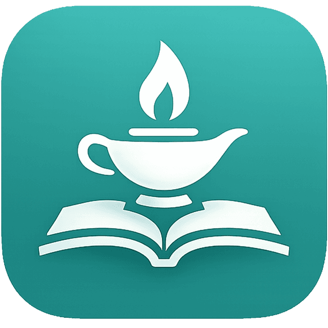 VerseWise app icon, a lamp resting on an open book